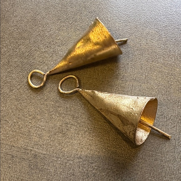 Gold Cone-Shaped Holiday Bells (2) - Picture 3 of 3